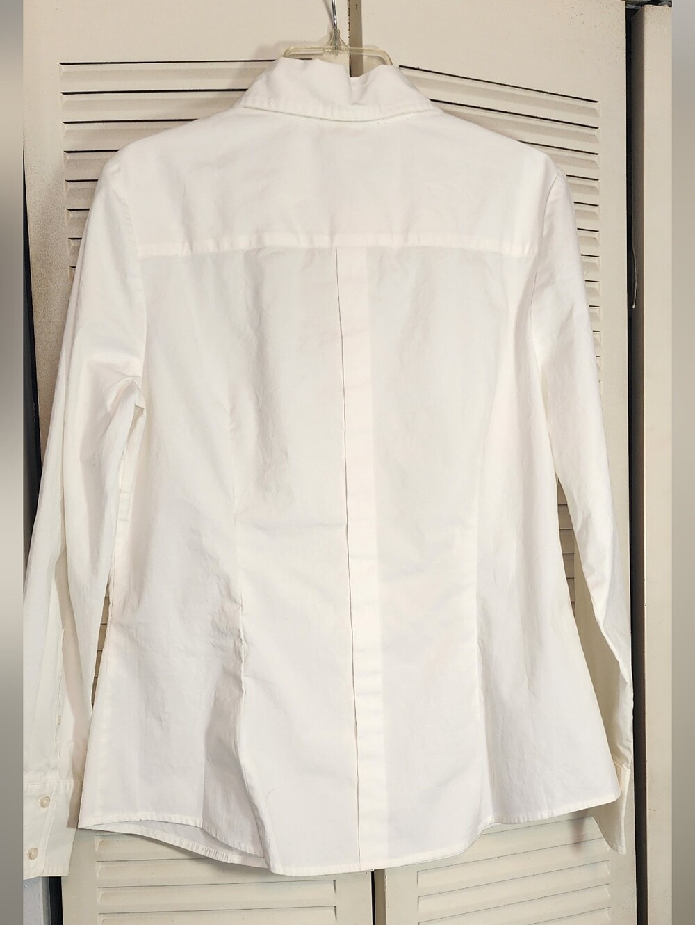 NWT Ann Taylor LOFT womens sz 14 long sleeve white shirt SHARP button back pleat - Picture 5 of 7
